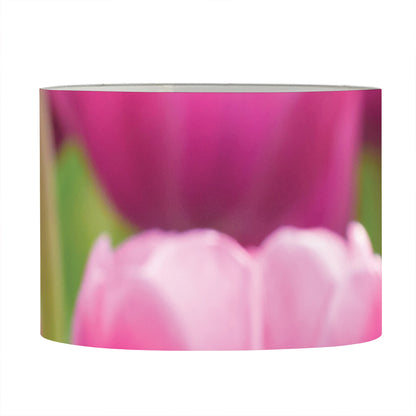 Pink Tulip Print Drum Lamp Shade