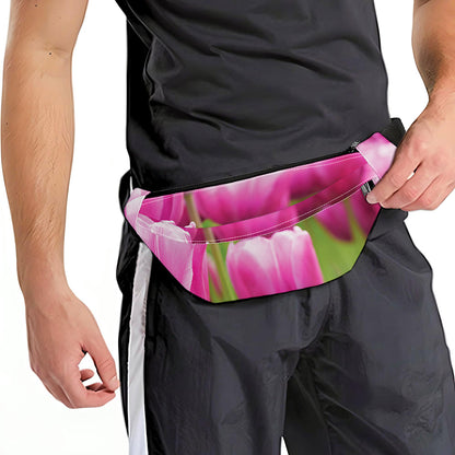 Pink Tulip Print Fanny Pack