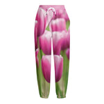 Pink Tulip Print Fleece Lined Knit Pants