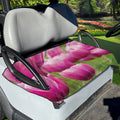 Pink Tulip Print Golf Cart Seat Cover
