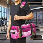 Pink Tulip Print Gym Bag