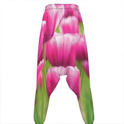 Pink Tulip Print Hammer Pants