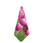Pink Tulip Print Hand Towel