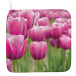 Pink Tulip Print Hand Towel