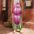 Pink Tulip Print Harem Pants