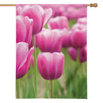 Pink Tulip Print House Flag