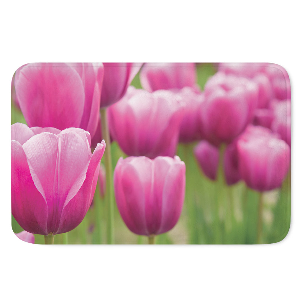 Pink Tulip Print Indoor Door Mat