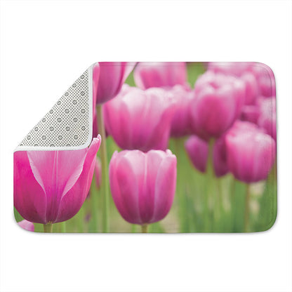 Pink Tulip Print Indoor Door Mat