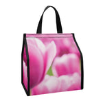 Pink Tulip Print Insulated Lunch Tote