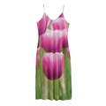 Pink Tulip Print Jersey Midi Cami Dress