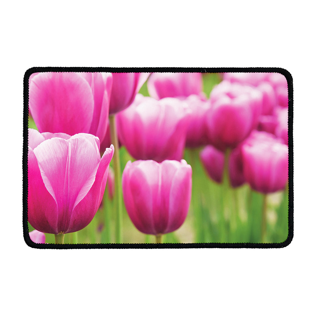 Pink Tulip Print Kitchen Mat