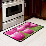 Pink Tulip Print Kitchen Mat