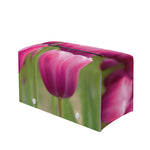 Pink Tulip Print Leather Tissue Box Cover