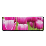 Pink Tulip Print Long Kitchen Mat