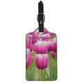 Pink Tulip Print Luggage Tag