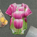 Pink Tulip Print Men's Bodysuit