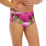 Pink Tulip Print Men's Briefs