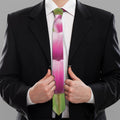 Pink Tulip Print Necktie