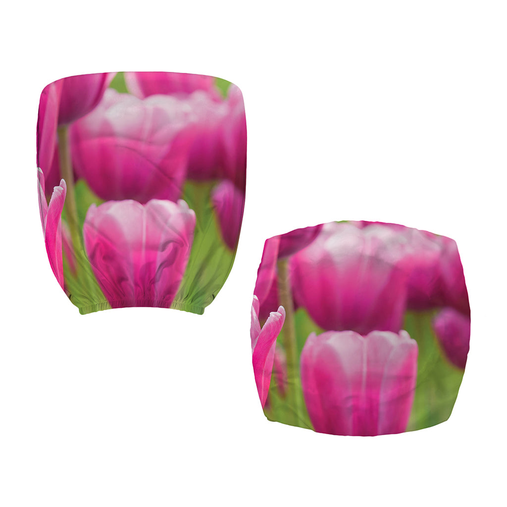 Pink Tulip Print Office Chair Cover