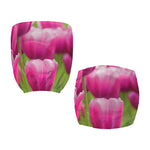 Pink Tulip Print Office Chair Cover