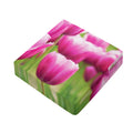 Pink Tulip Print Outdoor Seat Cushion Cover