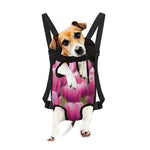 Pink Tulip Print Pet Carrier Backpack
