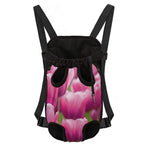 Pink Tulip Print Pet Carrier Backpack