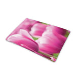 Pink Tulip Print Pet Cooling Mat Cover