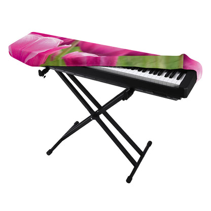 Pink Tulip Print Piano Keyboard Cover