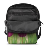 Pink Tulip Print Rectangular Crossbody Bag