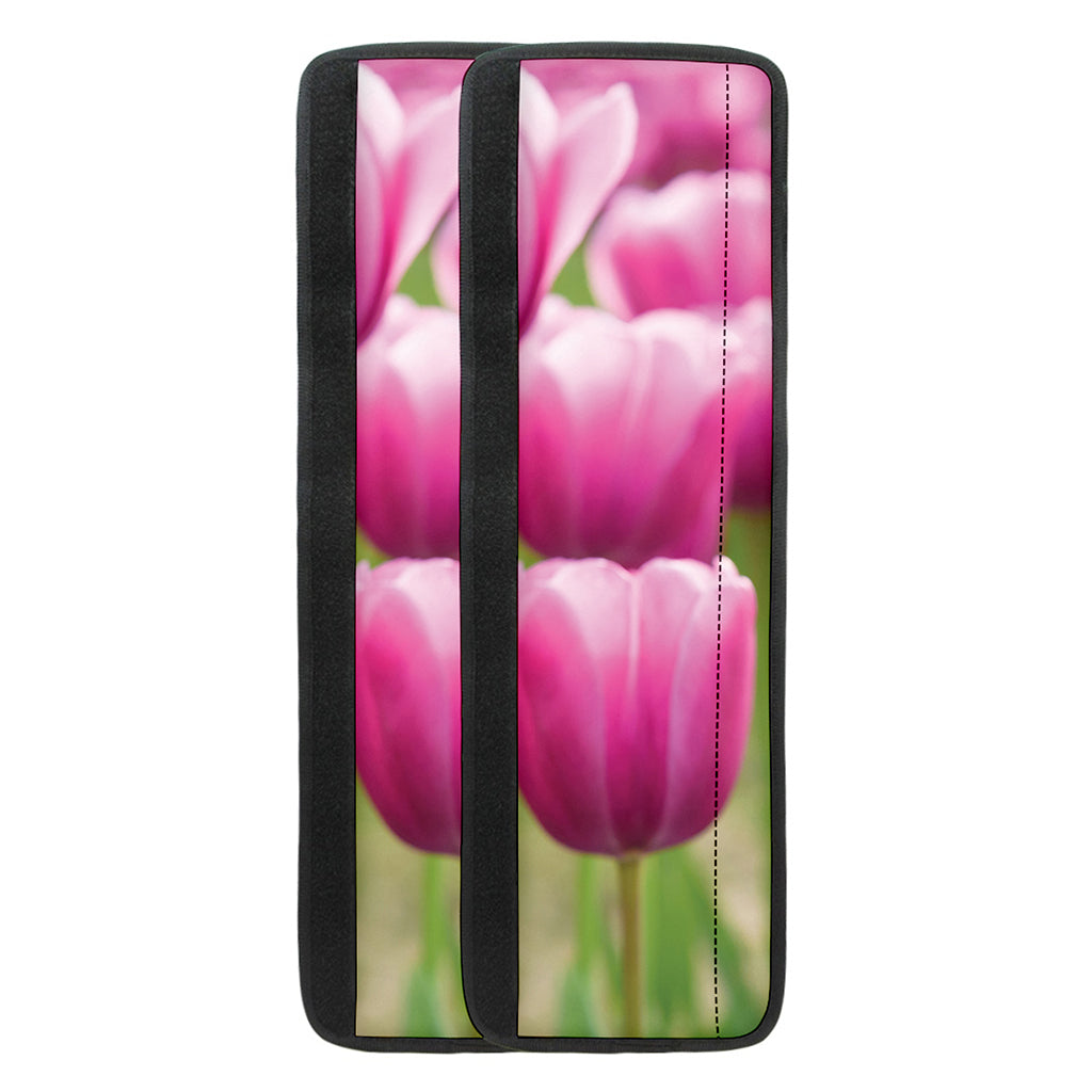 Pink Tulip Print Refrigerator Handle Covers