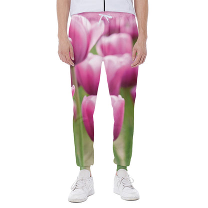 Pink Tulip Print Scuba Joggers