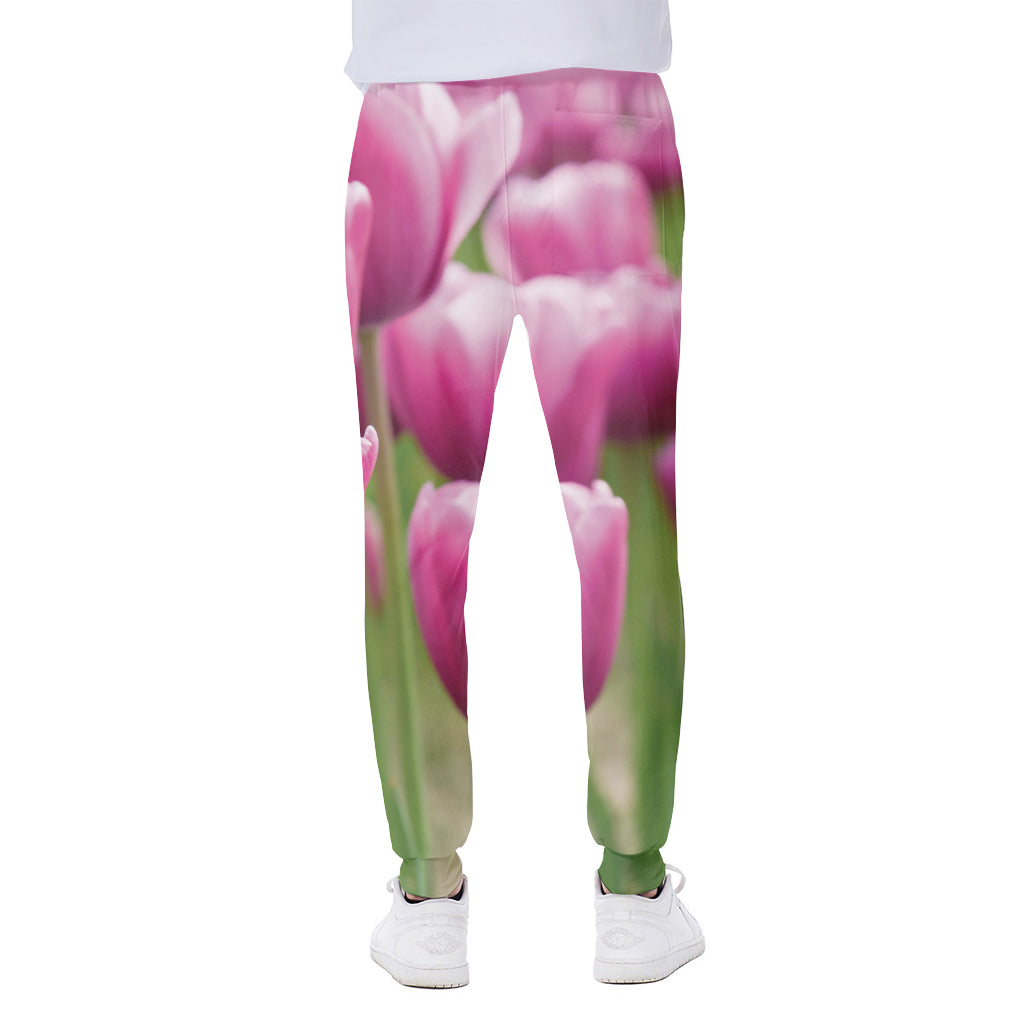 Pink Tulip Print Scuba Joggers