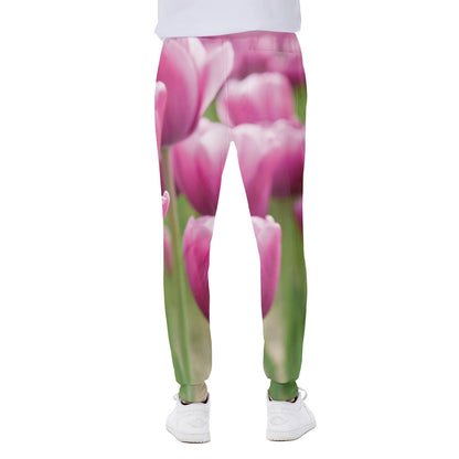 Pink Tulip Print Scuba Joggers