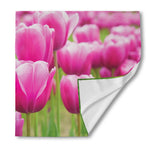 Pink Tulip Print Silk Bandana