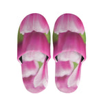 Pink Tulip Print Slippers
