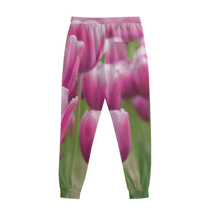 Pink Tulip Print Sweatpants