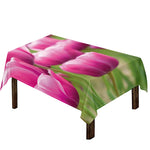 Pink Tulip Print Tablecloth