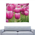 Pink Tulip Print Tapestry
