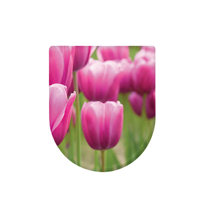 Pink Tulip Print Toilet Lid Cover