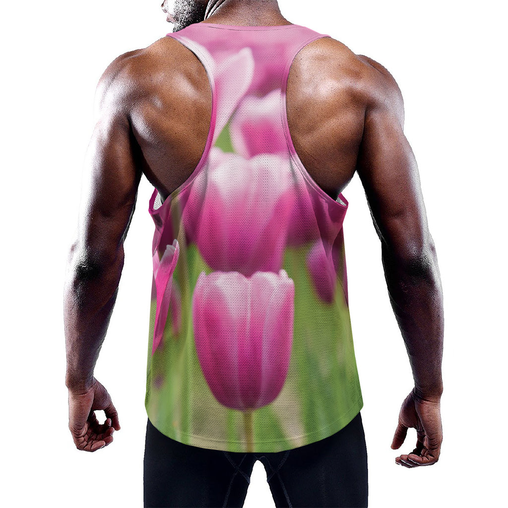 Pink Tulip Print Training Tank Top