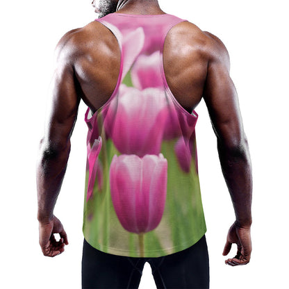 Pink Tulip Print Training Tank Top