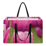 Pink Tulip Print Utility Tote Bag