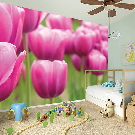 Pink Tulip Print Wall Sticker