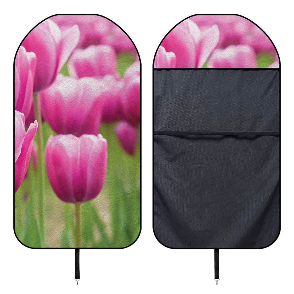 Pink Tulip Print Waterproof Car Seat Cover