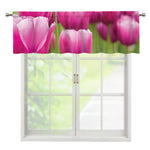 Pink Tulip Print Window Valance