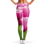 Pink Tulip Print Women's Leggings