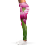 Pink Tulip Print Women's Leggings