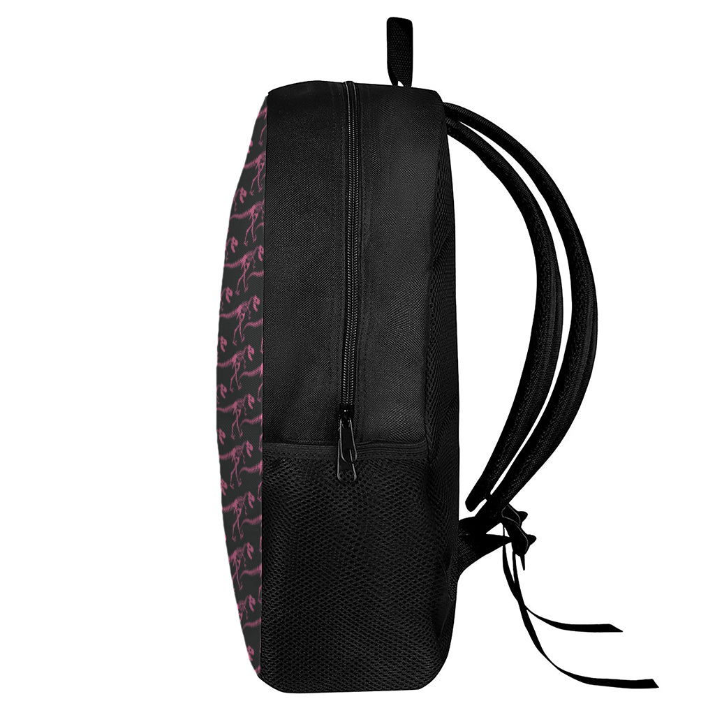 Pink Tyrannosaurus Fossil Pattern Print 17 Inch Backpack