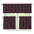 Pink Tyrannosaurus Fossil Pattern Print 3 Piece Kitchen Curtains